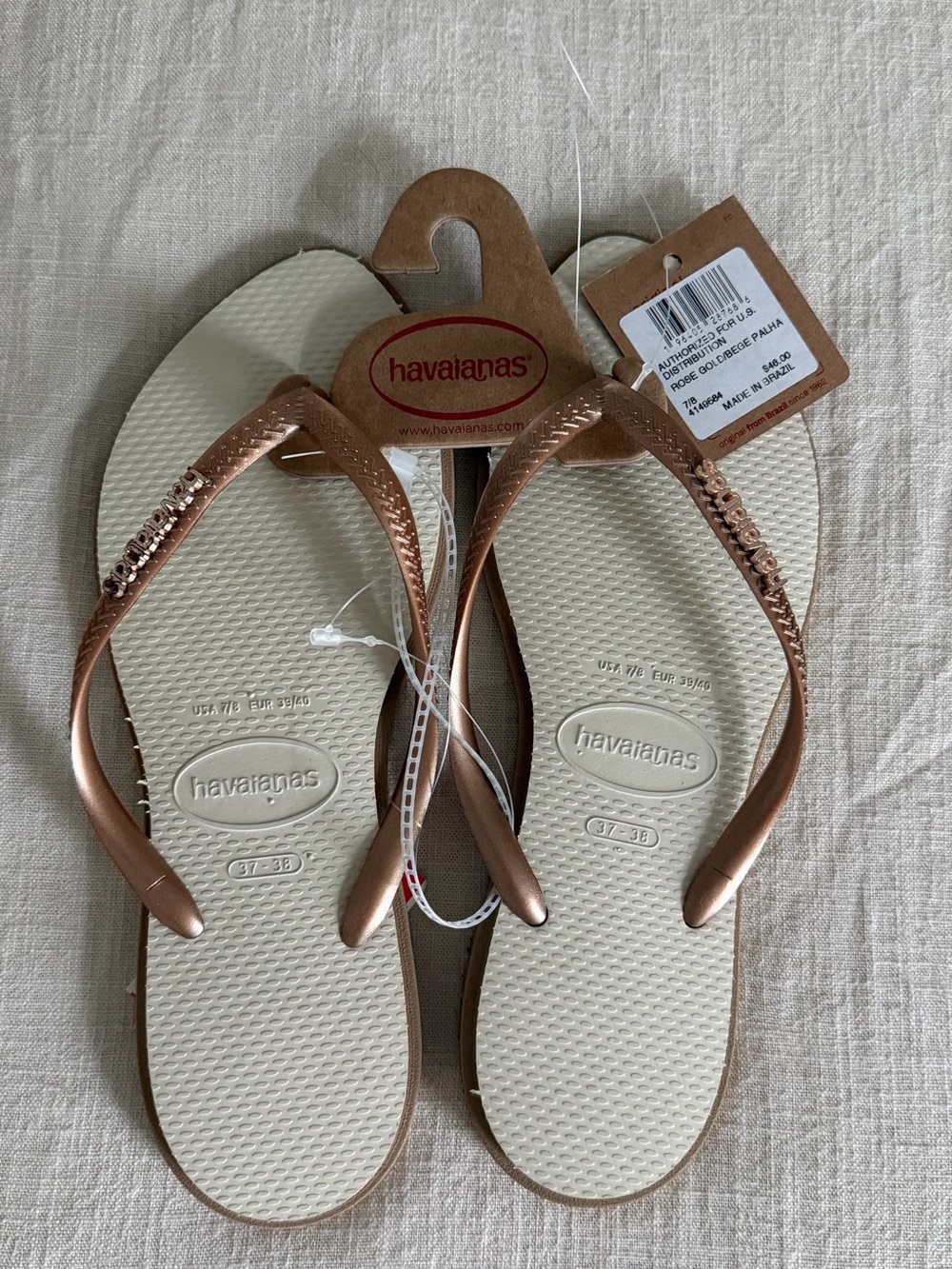 Havaianas Women's slim point flip flops in rose gold